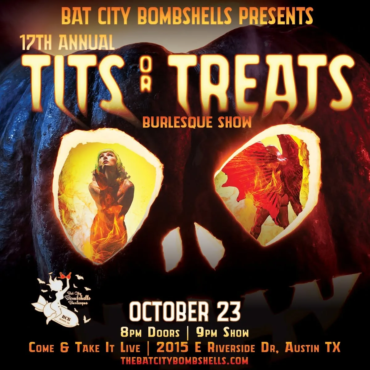 17th Annual Tits-or-Treats Show event flyer